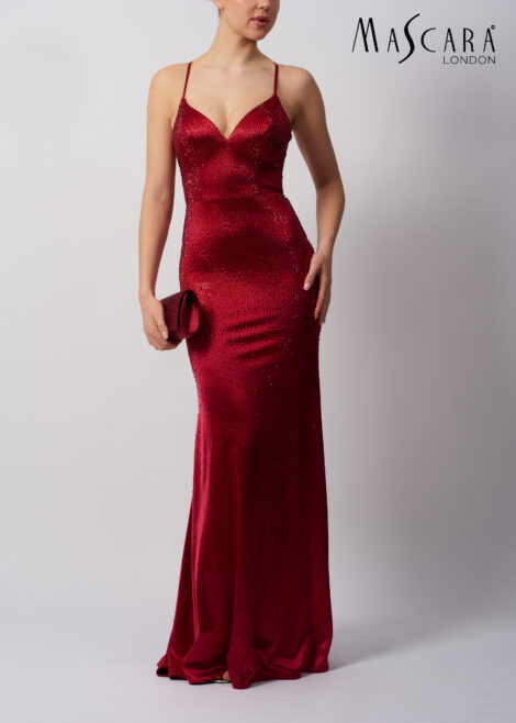 Red Jersey Dress | Strapless Evening/Prom