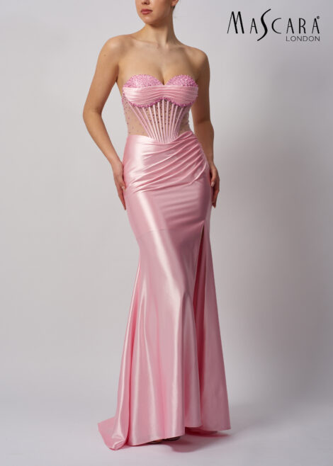 Pink Beaded Bust Gown